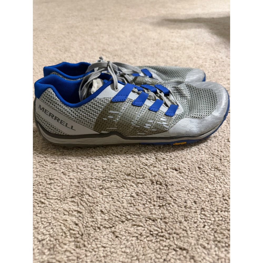 Merrell Trail Glove 6 Mens Barefoot Running Shoes Grey Blue J066813 Size 10.5